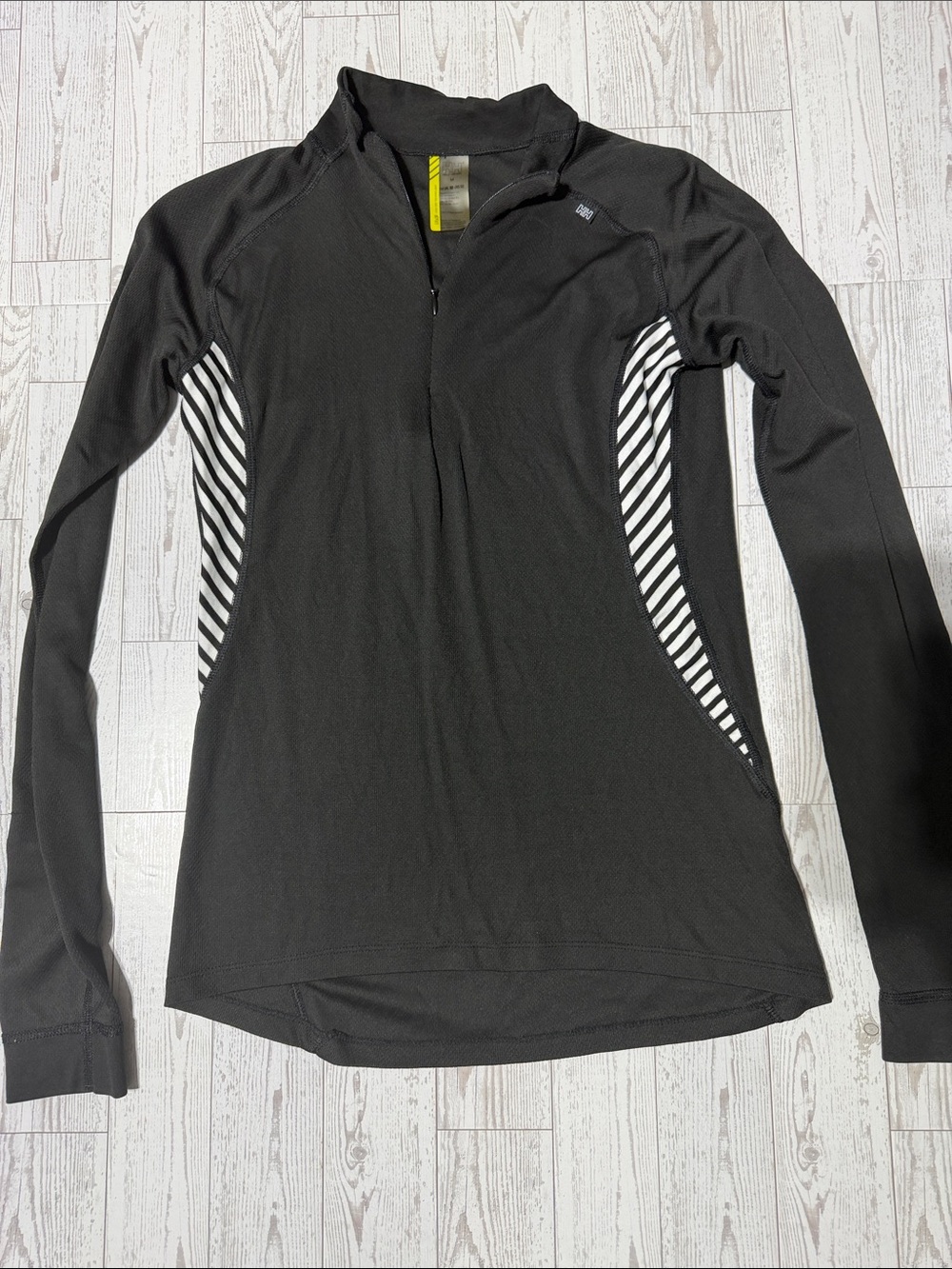 Helly Hansen Black Half-Zip Long Sleeve with White Stripe Panels